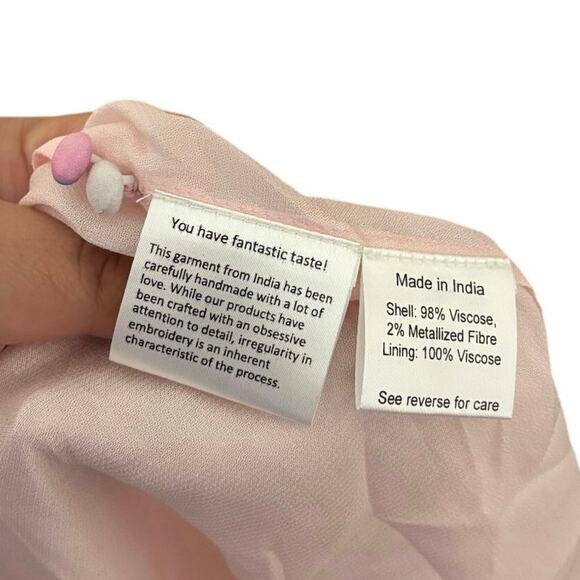 Revolve Rococo Sand Pink Multi Color Marble Tiered Maxi Dress Size Small - Picture 5 of 6